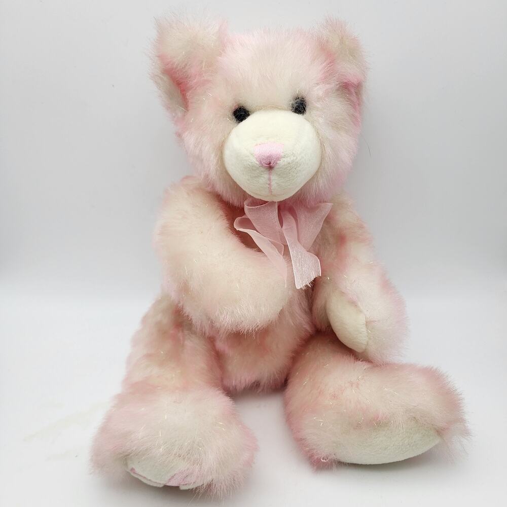 Vintage Build A Bear Hopeful Wishes Breast Cancer Plush 16” Pink Stuffed Animal
